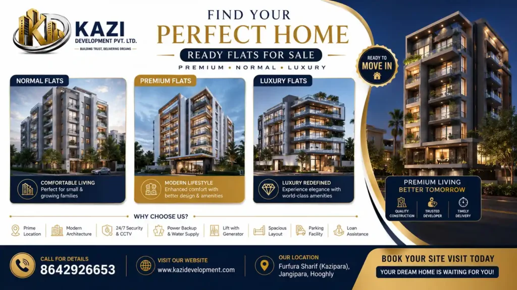 1BHK Ready Flat in Dankuni ডানকুনি,হুগলিতে 1BHK রেডি ফ্ল্যাট